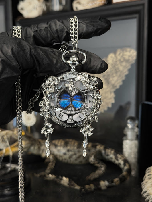 Blue Pocket Watch (Silver)